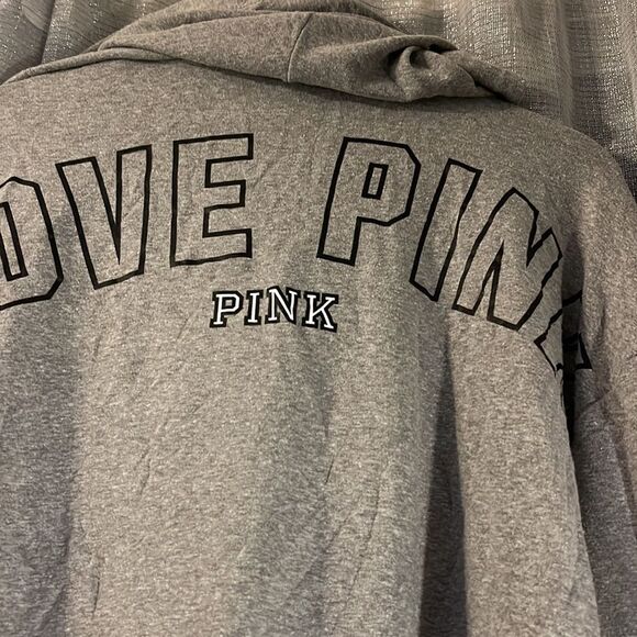 vS Pink grey lace up hooded sweatshirt& matching lace up joggers sweatsuit  trac - Picture 7 of 13